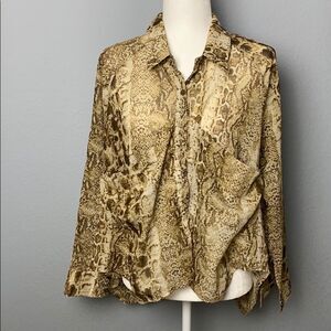 Krazy Kitty Animal Print Button Down Blouse
